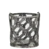 Chic Antique Windlicht mit Henkel und Karomuster