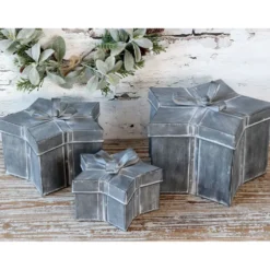 Chic Antique Winterliches Geschenkbox 3er-Set mit Schleife