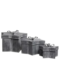 Chic Antique Winterliches Geschenkbox 3er-Set mit Schleife