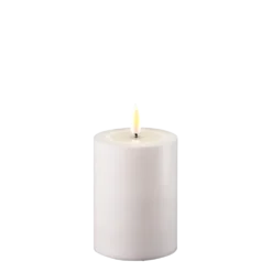 Deluxe Homeart LED Real Flame Outdoor Stumpenkerze weiß