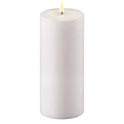 Deluxe Homeart LED Real Flame Outdoor Stumpenkerze weiß