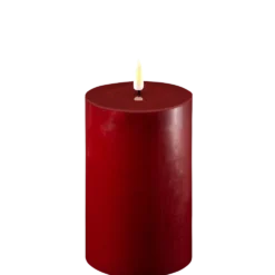 Deluxe Homeart LED Stumpenkerze Real Flame bordeaux