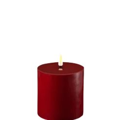 Deluxe Homeart LED Stumpenkerze Real Flame bordeaux