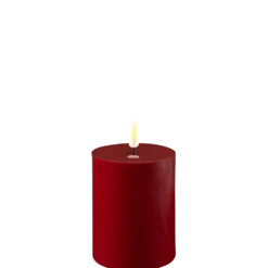 Deluxe Homeart LED Stumpenkerze Real Flame bordeaux