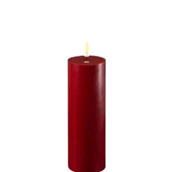 Deluxe Homeart LED Stumpenkerze Real Flame bordeaux