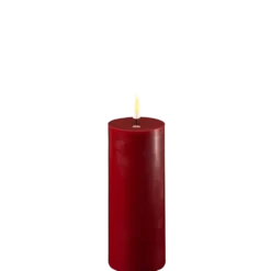 Deluxe Homeart LED Stumpenkerze Real Flame bordeaux
