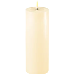 Deluxe Homeart LED Stumpenkerze Real Flame creme