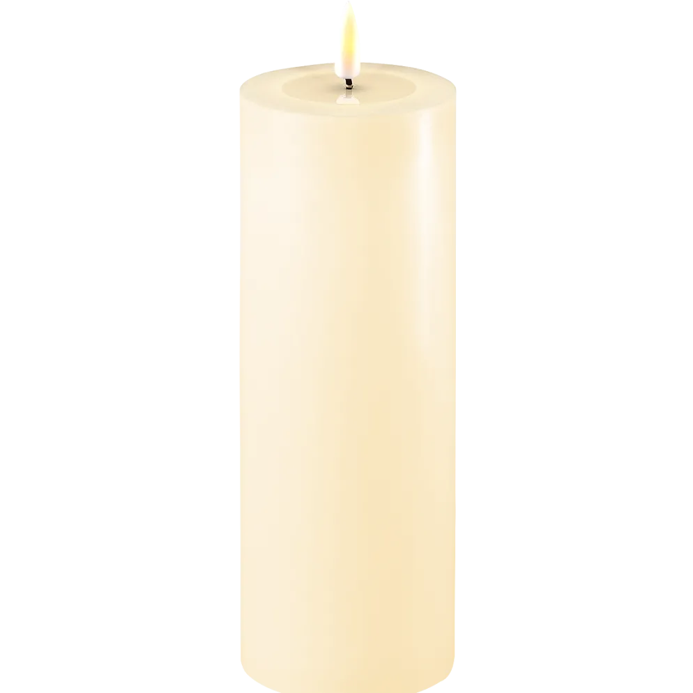 Deluxe Homeart LED Stumpenkerze Real Flame creme