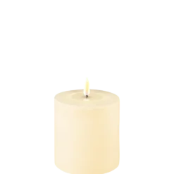 Deluxe Homeart LED Stumpenkerze Real Flame creme