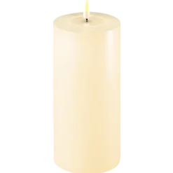 Deluxe Homeart LED Stumpenkerze Real Flame creme