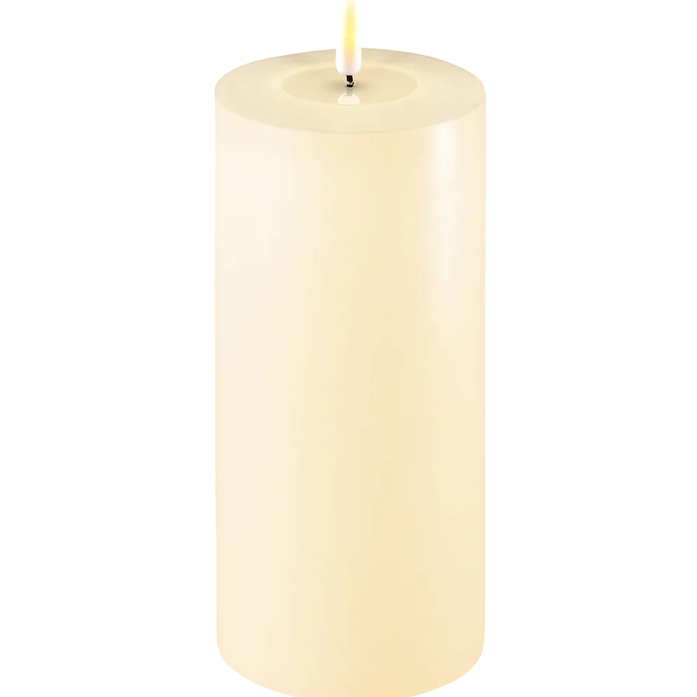 Deluxe Homeart LED Stumpenkerze Real Flame creme