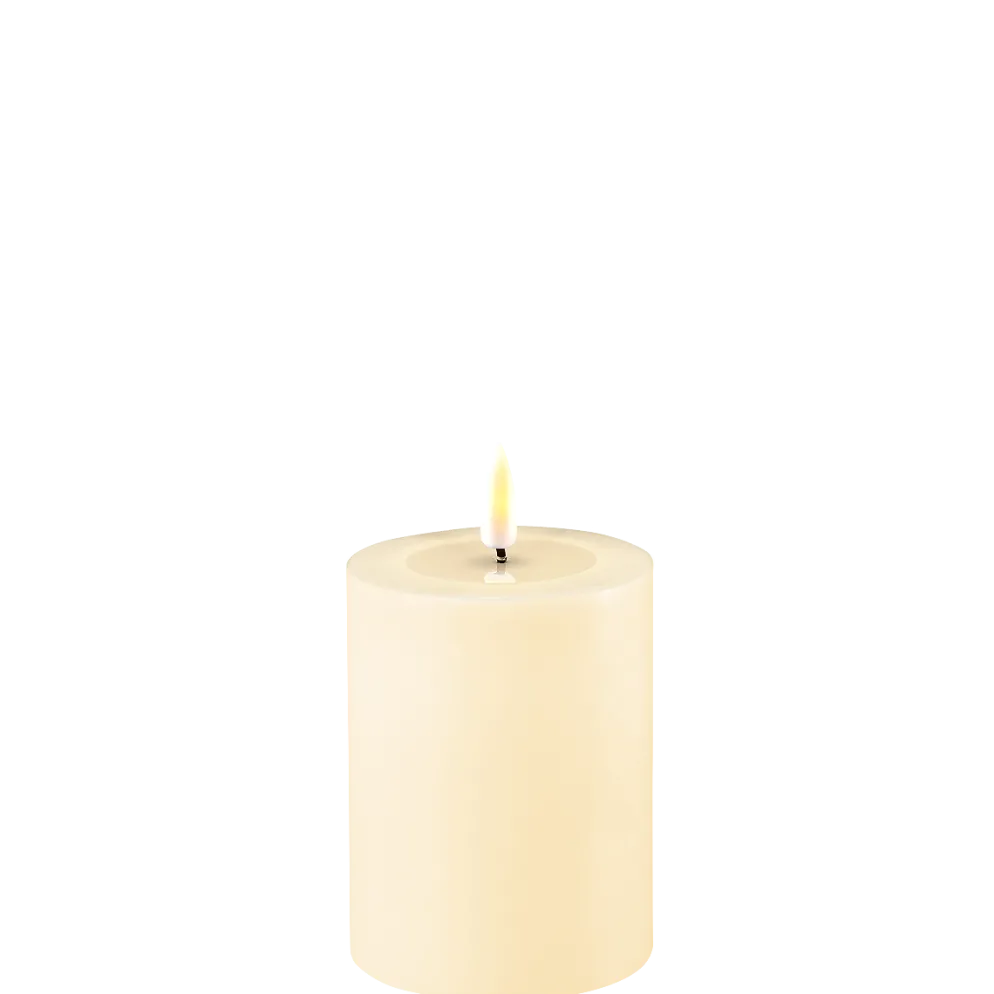 Deluxe Homeart LED Stumpenkerze Real Flame creme