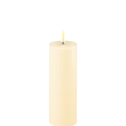 Deluxe Homeart LED Stumpenkerze Real Flame creme