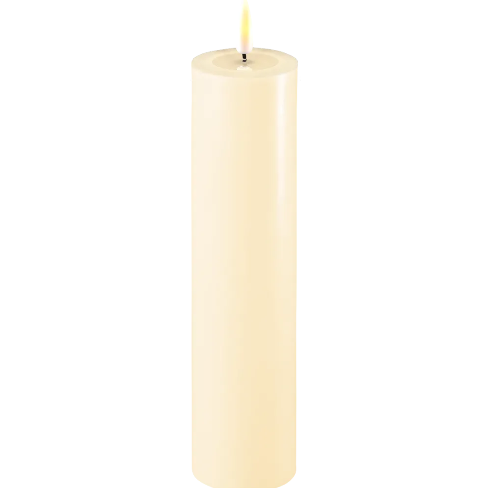 Deluxe Homeart LED Stumpenkerze Real Flame creme