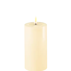 Deluxe Homeart LED Stumpenkerze Real Flame creme