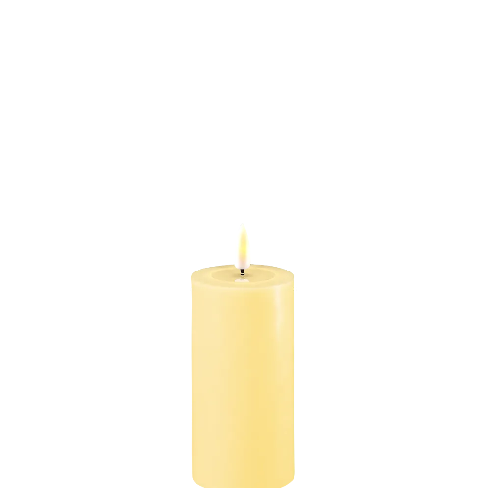 Deluxe Homeart LED Stumpenkerze Real Flame hellgelb