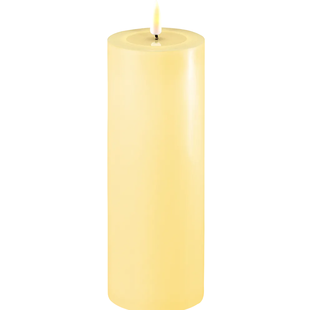 Deluxe Homeart LED Stumpenkerze Real Flame hellgelb