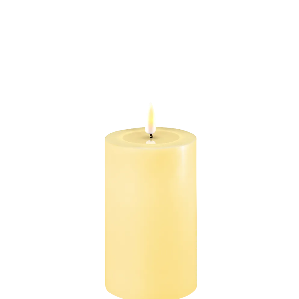 Deluxe Homeart LED Stumpenkerze Real Flame hellgelb