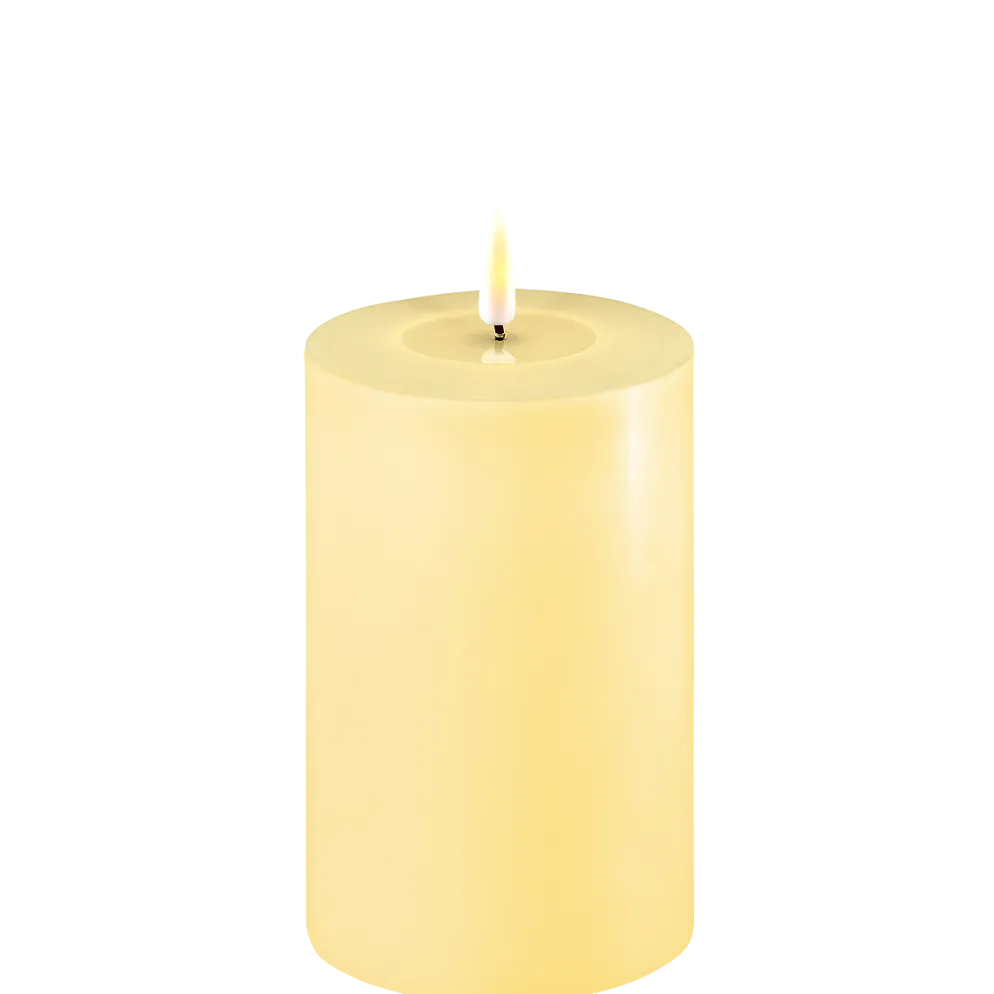 Deluxe Homeart LED Stumpenkerze Real Flame hellgelb