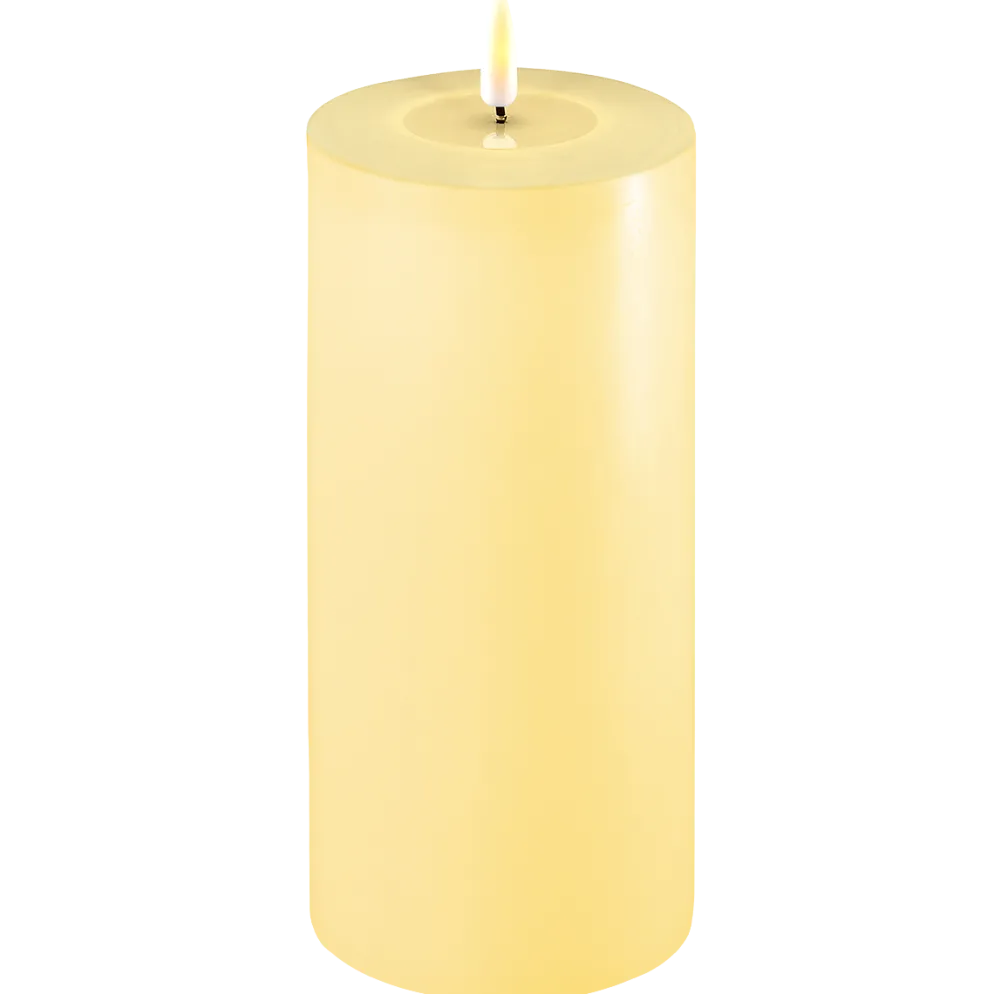 Deluxe Homeart LED Stumpenkerze Real Flame hellgelb