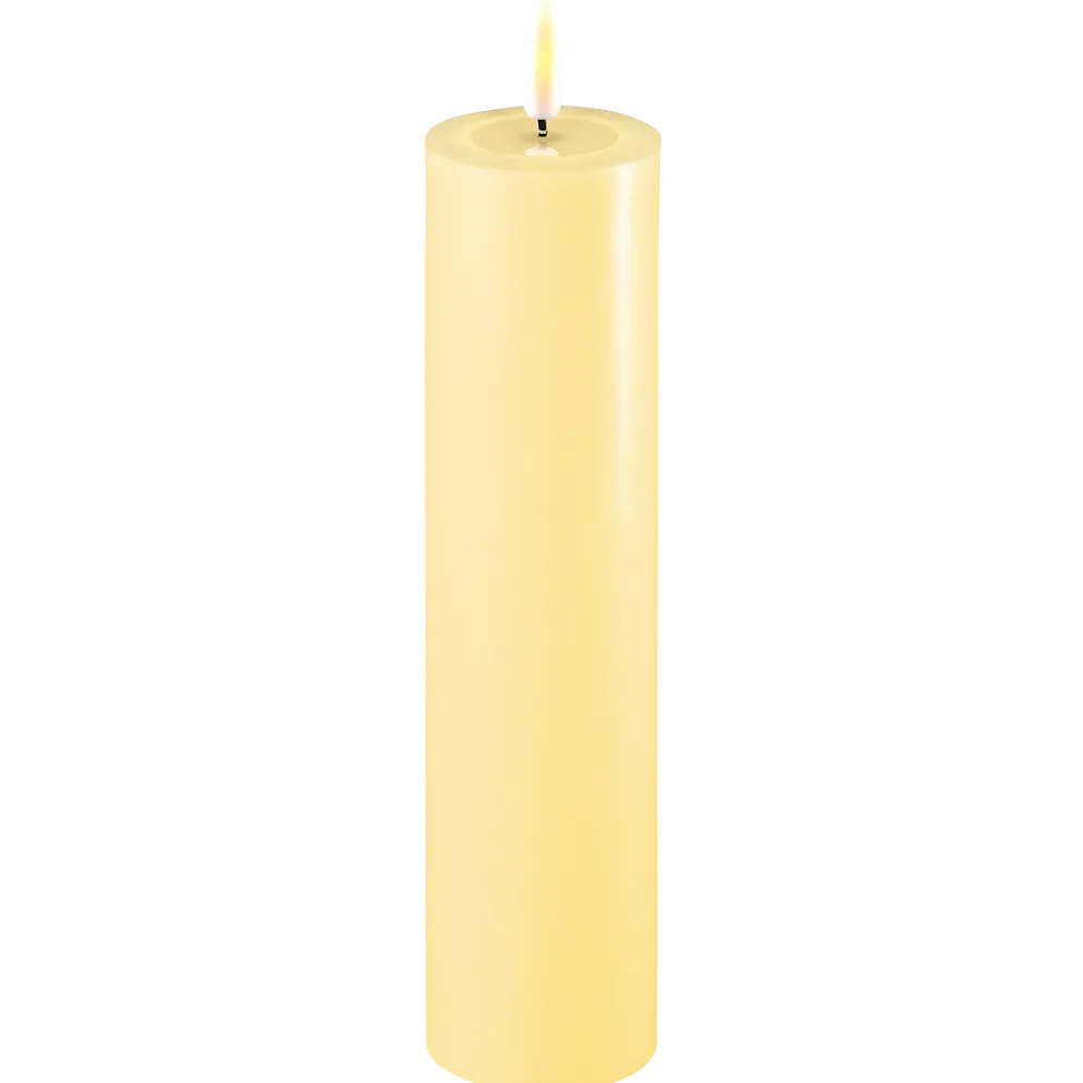 Deluxe Homeart LED Stumpenkerze Real Flame hellgelb