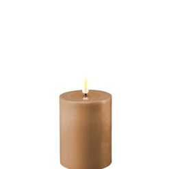 Deluxe Homeart LED Stumpenkerze Real Flame karamell