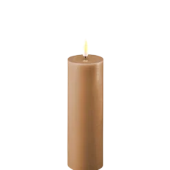 Deluxe Homeart LED Stumpenkerze Real Flame karamell