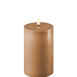 Deluxe Homeart LED Stumpenkerze Real Flame karamell