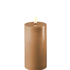 Deluxe Homeart LED Stumpenkerze Real Flame karamell