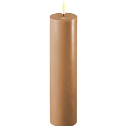 Deluxe Homeart LED Stumpenkerze Real Flame karamell