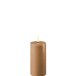 Deluxe Homeart LED Stumpenkerze Real Flame karamell