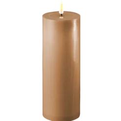 Deluxe Homeart LED Stumpenkerze Real Flame karamell
