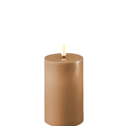 Deluxe Homeart LED Stumpenkerze Real Flame karamell