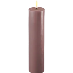 Deluxe Homeart LED Stumpenkerze Real Flame lila