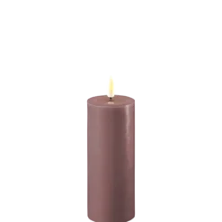 Deluxe Homeart LED Stumpenkerze Real Flame lila