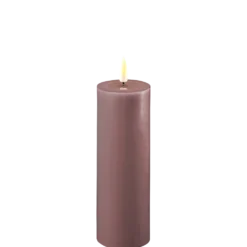 Deluxe Homeart LED Stumpenkerze Real Flame lila