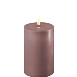 Deluxe Homeart LED Stumpenkerze Real Flame lila