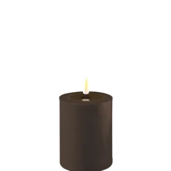 Deluxe Homeart LED Stumpenkerze Real Flame mokka