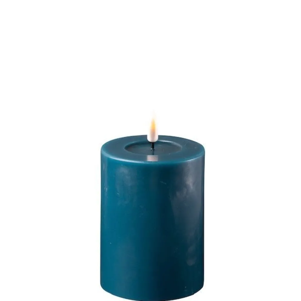 Deluxe Homeart LED Stumpenkerze Real Flame petroleum