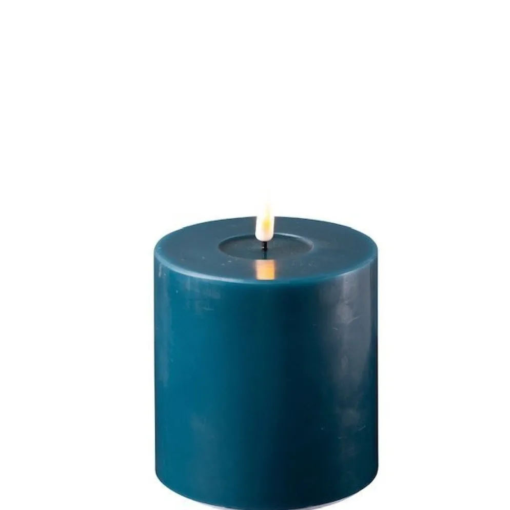 Deluxe Homeart LED Stumpenkerze Real Flame petroleum