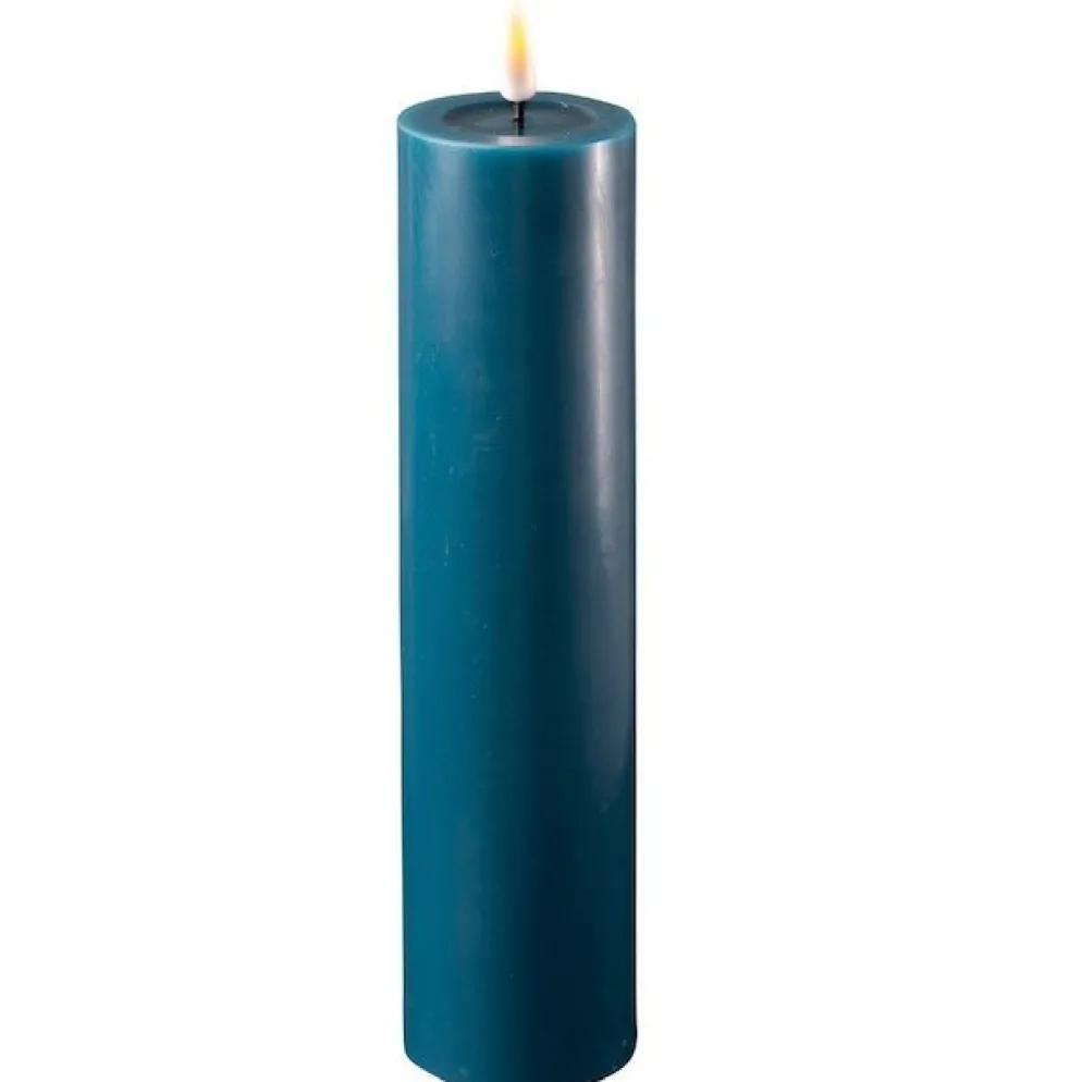 Deluxe Homeart LED Stumpenkerze Real Flame petroleum