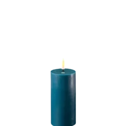 Deluxe Homeart LED Stumpenkerze Real Flame petroleum