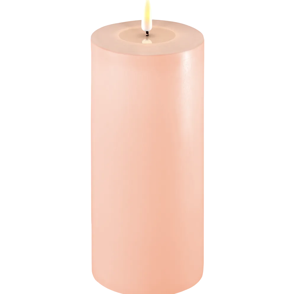 Deluxe Homeart LED Stumpenkerze Real Flame rosa