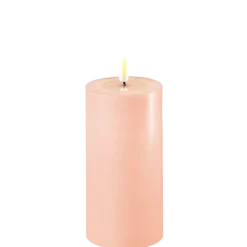 Deluxe Homeart LED Stumpenkerze Real Flame rosa