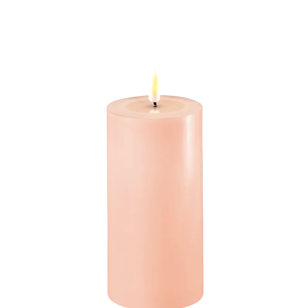 Deluxe Homeart LED Stumpenkerze Real Flame rosa