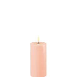 Deluxe Homeart LED Stumpenkerze Real Flame rosa