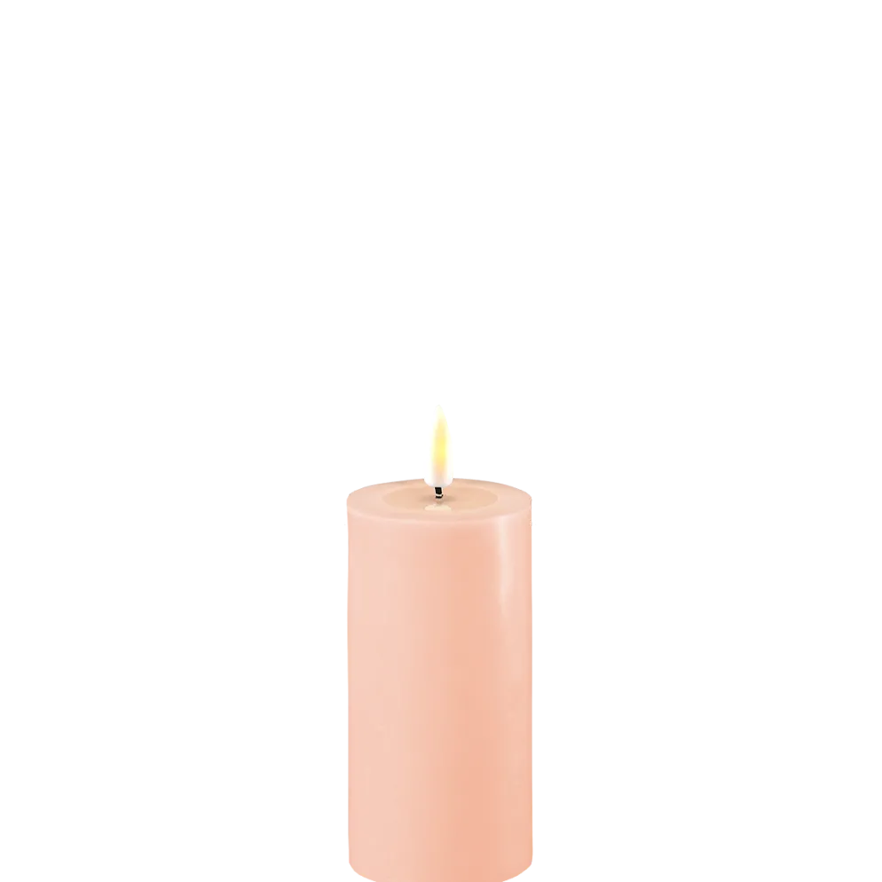 Deluxe Homeart LED Stumpenkerze Real Flame rosa