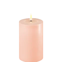 Deluxe Homeart LED Stumpenkerze Real Flame rosa