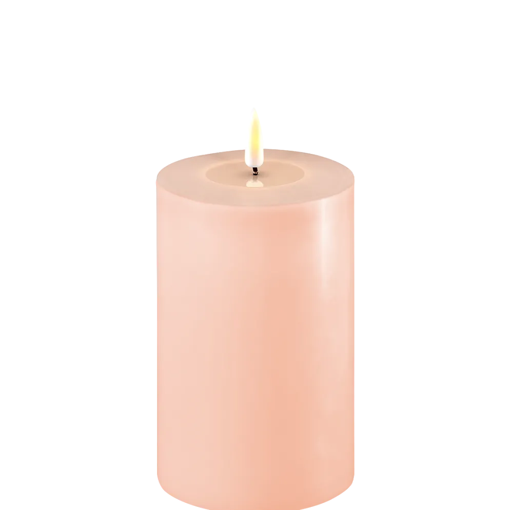 Deluxe Homeart LED Stumpenkerze Real Flame rosa
