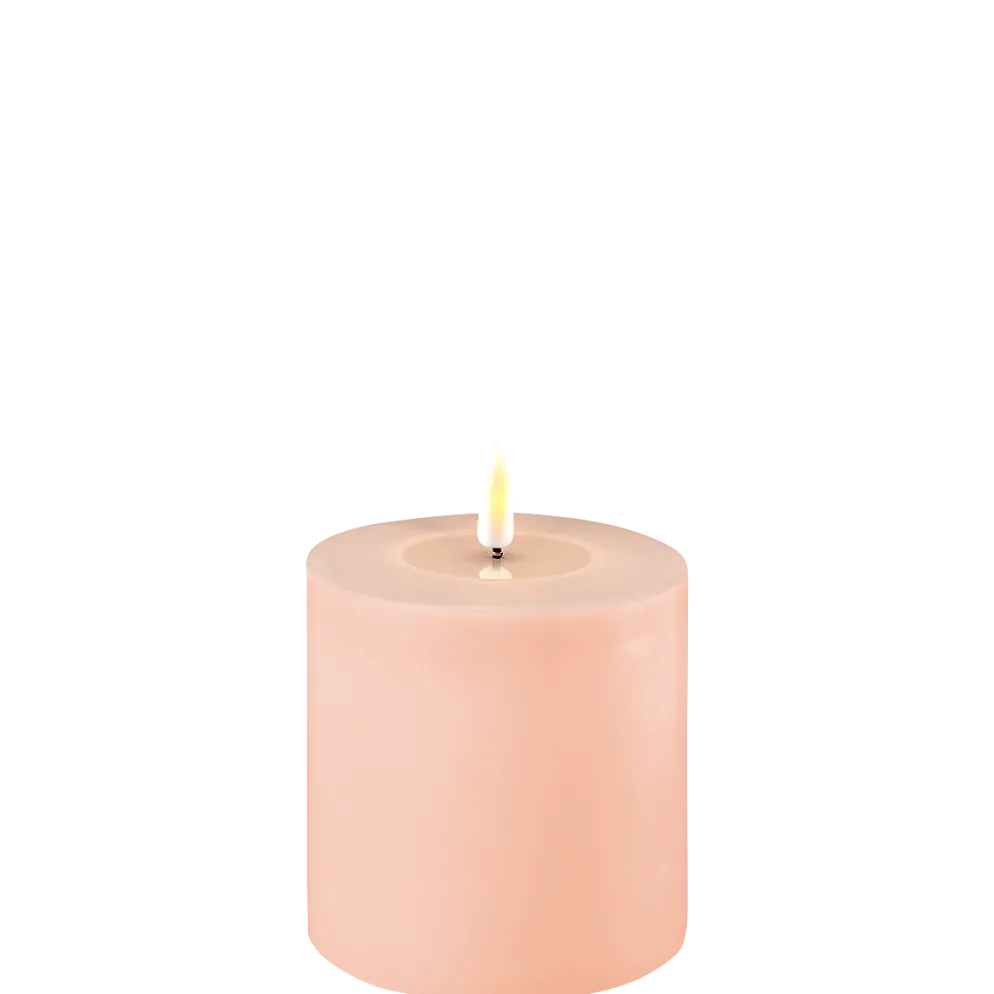 Deluxe Homeart LED Stumpenkerze Real Flame rosa